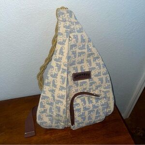 SOLD Cute cat-themed canvas shoulder bag